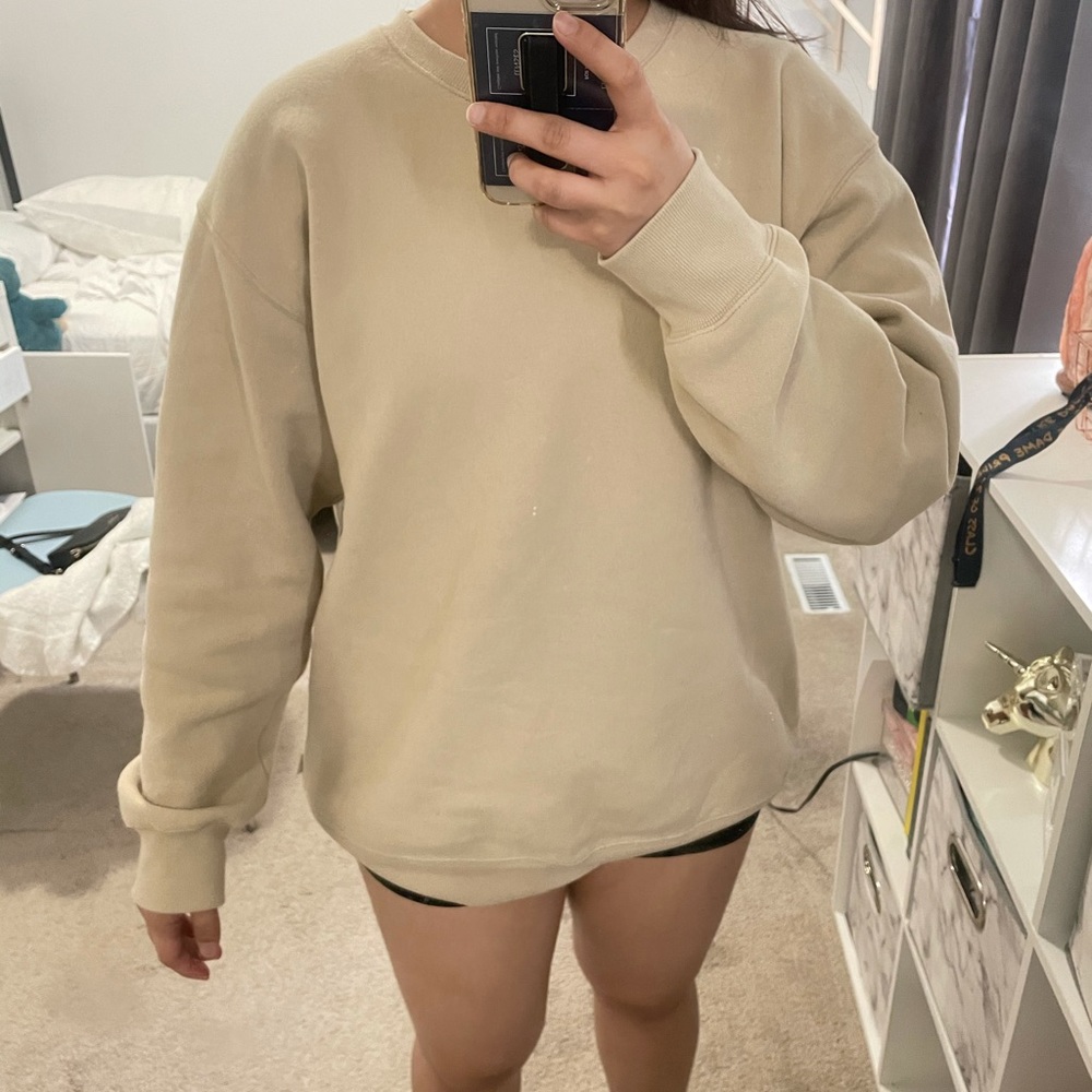 TNA tan oversized crewneck